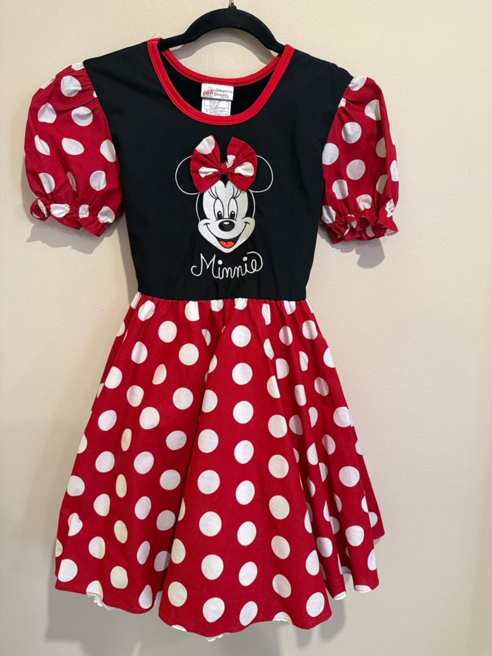 Disney Minnie Mouse Red and White Polka Dot Dress with Black Bodice Adorable